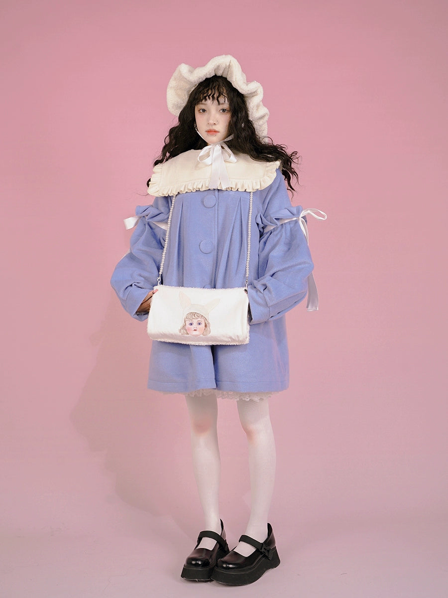 Cappotto di fiocco di lana con colletto