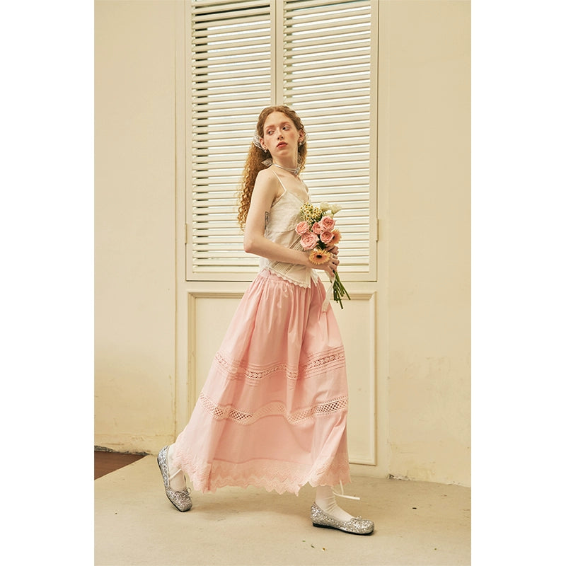 الدانتيل المرقعة تنورة ميدي