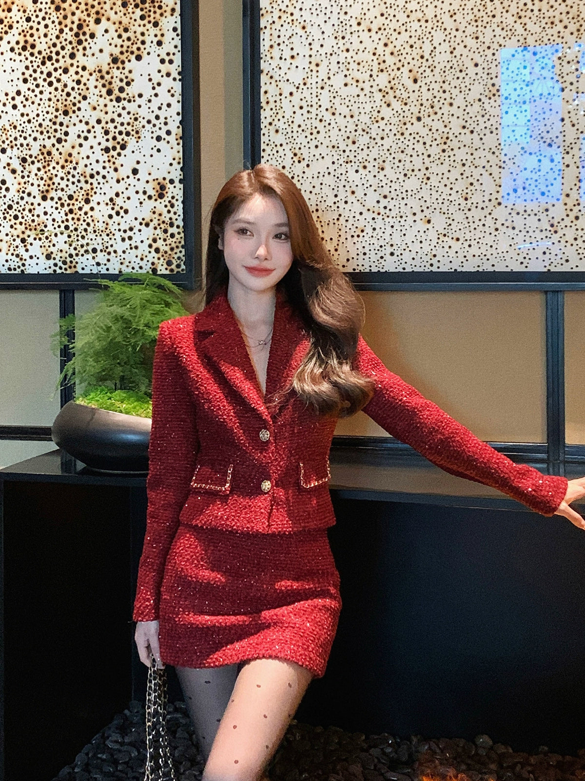 Tweed Short Coat Set by Medieval Gold