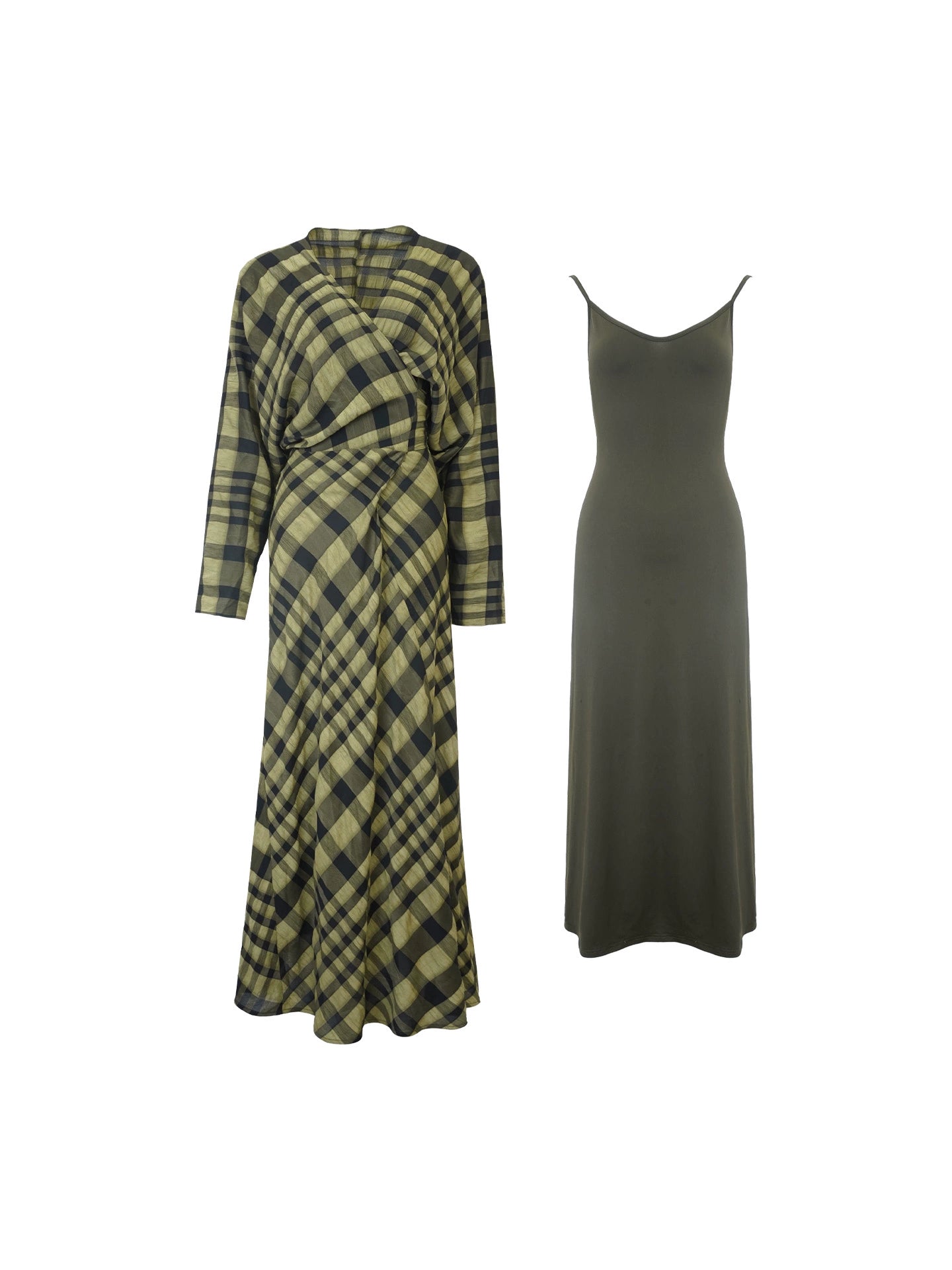 Morino Plaid Retro Dress with Inner Layer – Wine Afternoon 2025 Collection