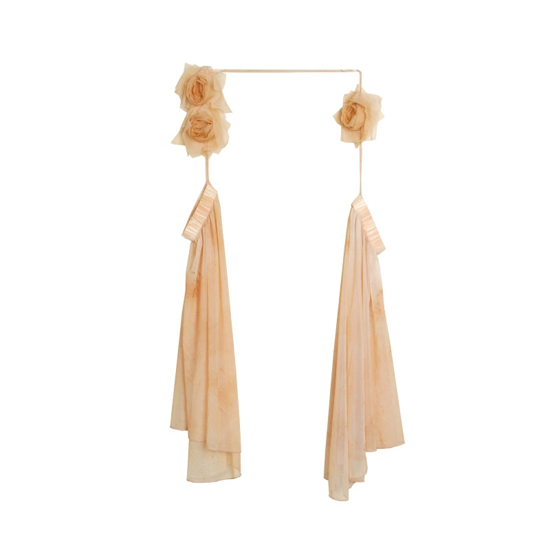 수제 식물 꽃 염색 브라 세트