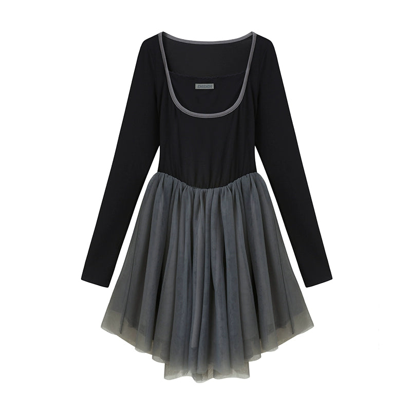 الباليه الحلو -فستان رقب مربع