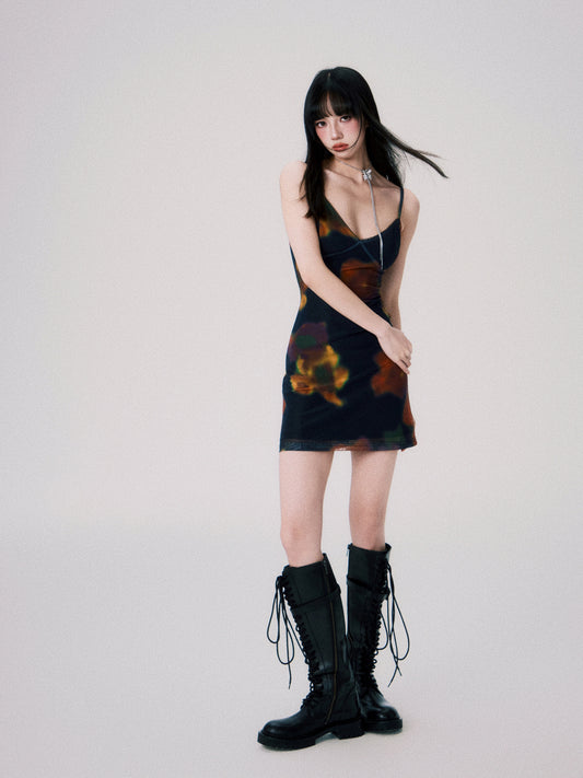 Floral French Vintage Print Dress