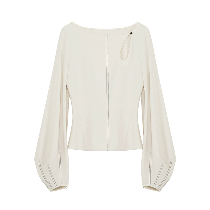 액적 중공 흰색 셔츠