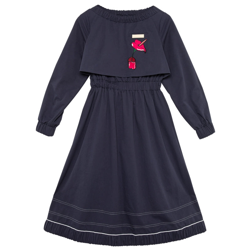 Horseshoe Lotus: vestido marino a mitad de longitud