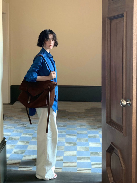 High-Waisted White Cotton Jeans – Hong Kong Retro Autumn Straight-Leg Fit