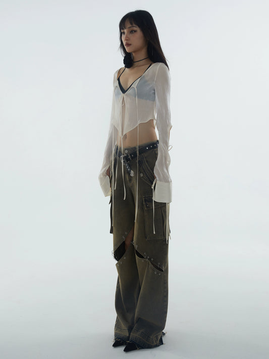 Джинсы с эффектом потертости Heavy Industry Wash