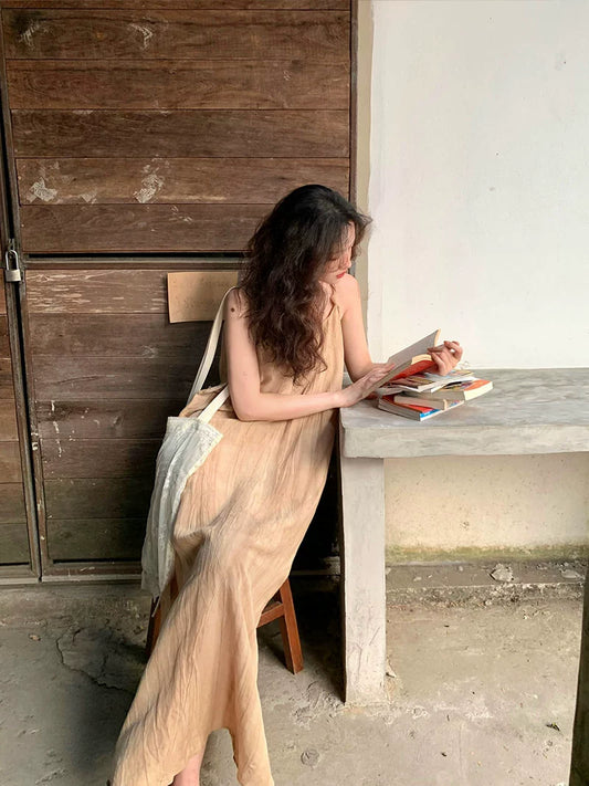 Tencel Linen Knotted Shoulder Dress