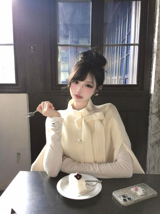 Reversible Cashmere Cloak – Luxe Gold Woolen Outerwear