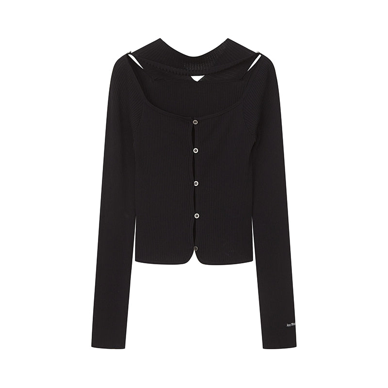 Y2K Hollow Black Knit