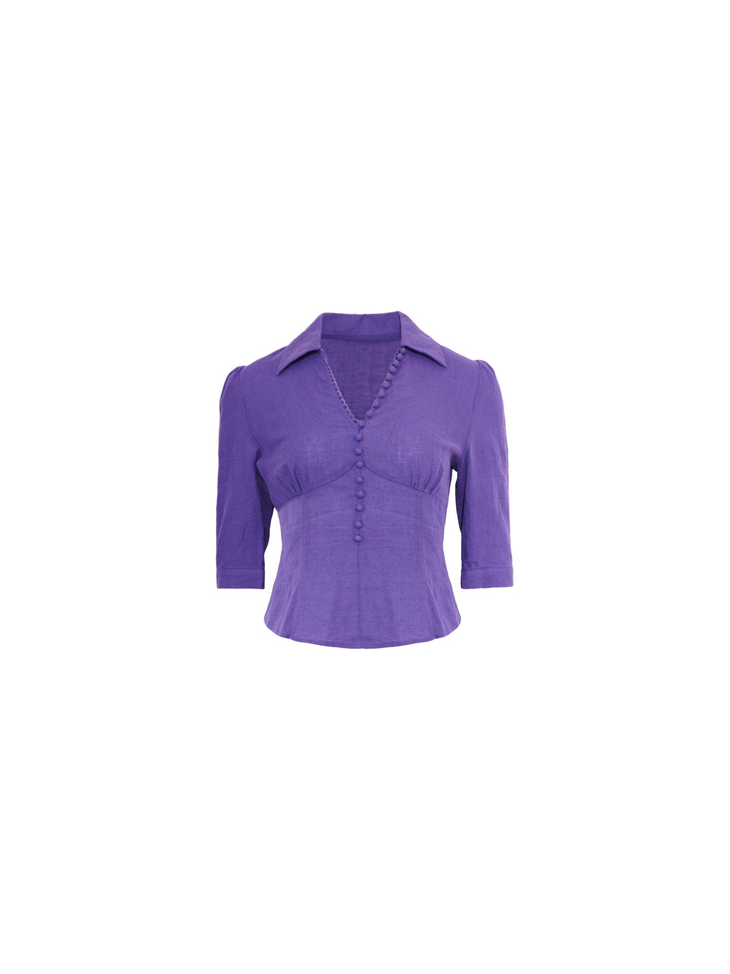 Lan Meng Linen V-Neck Blouse
