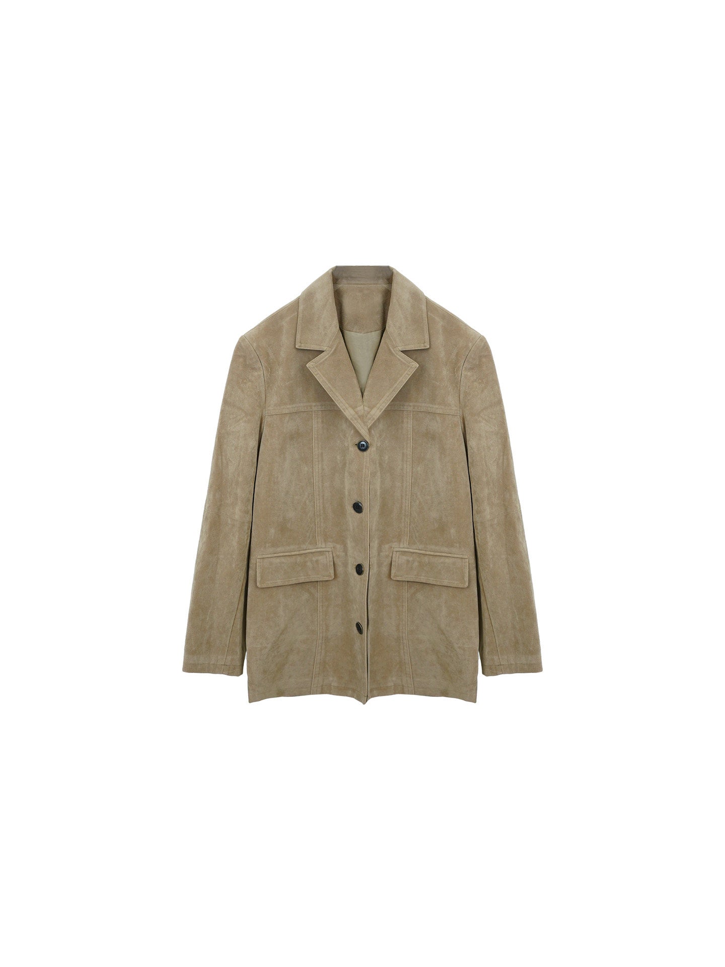 Suede Single-Breasted Blazer – Hong Kong Retro Autumn Casual Tailoring