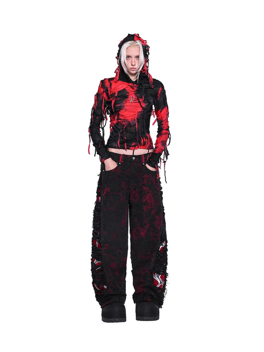 Mummy-Inspired Y2K Hooded Base Shirt – Slim Punk Rock Style