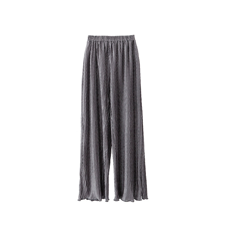 سراويل غير رسمية مطوية حريرية