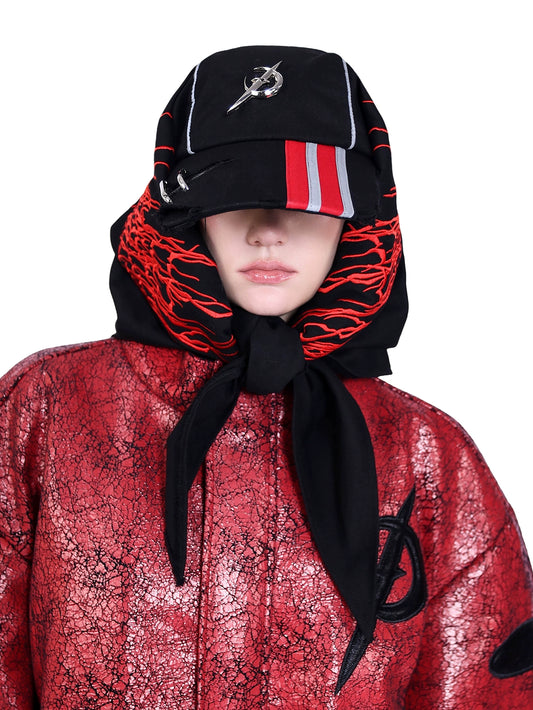 Original Fried Street Item Electric Moon Square Scarf Cap Genderless Heavy Industry Embroidery Future Y3K Baseball Cap