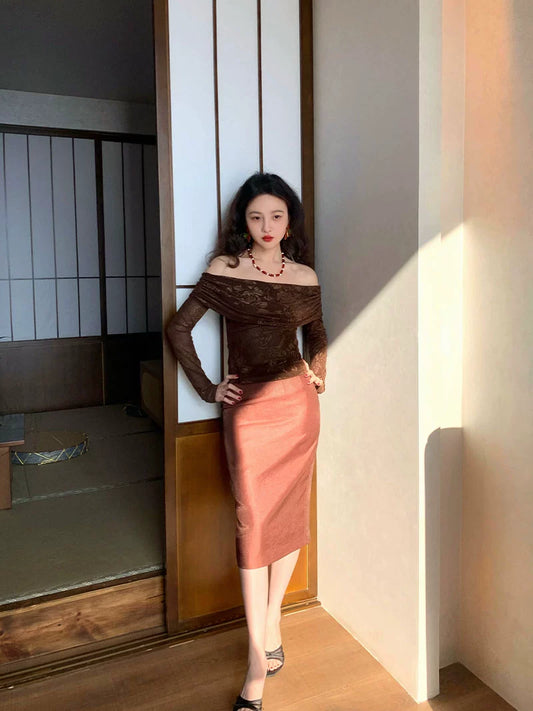 Retro High-Waist Hip-Hugging Skirt