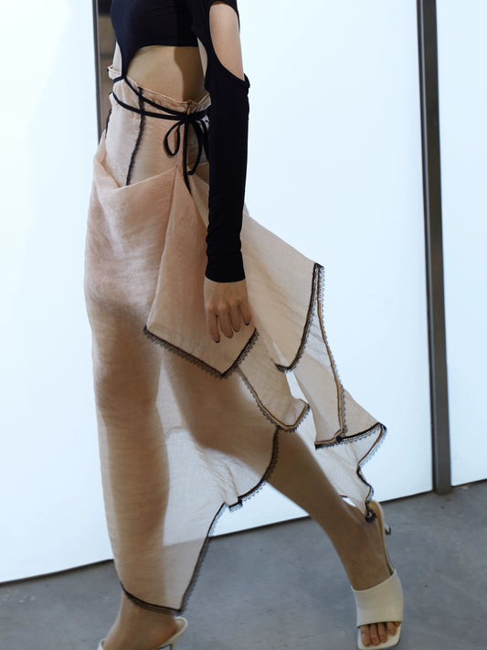 Прозрачная универсальная юбка с высокой талией