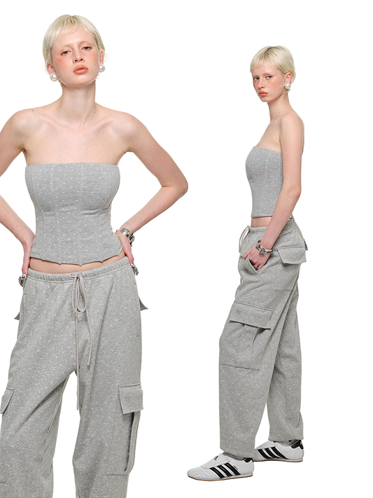 Cat Claw & Fishbone Bandeau – Stretchy Slim Sleeveless Top