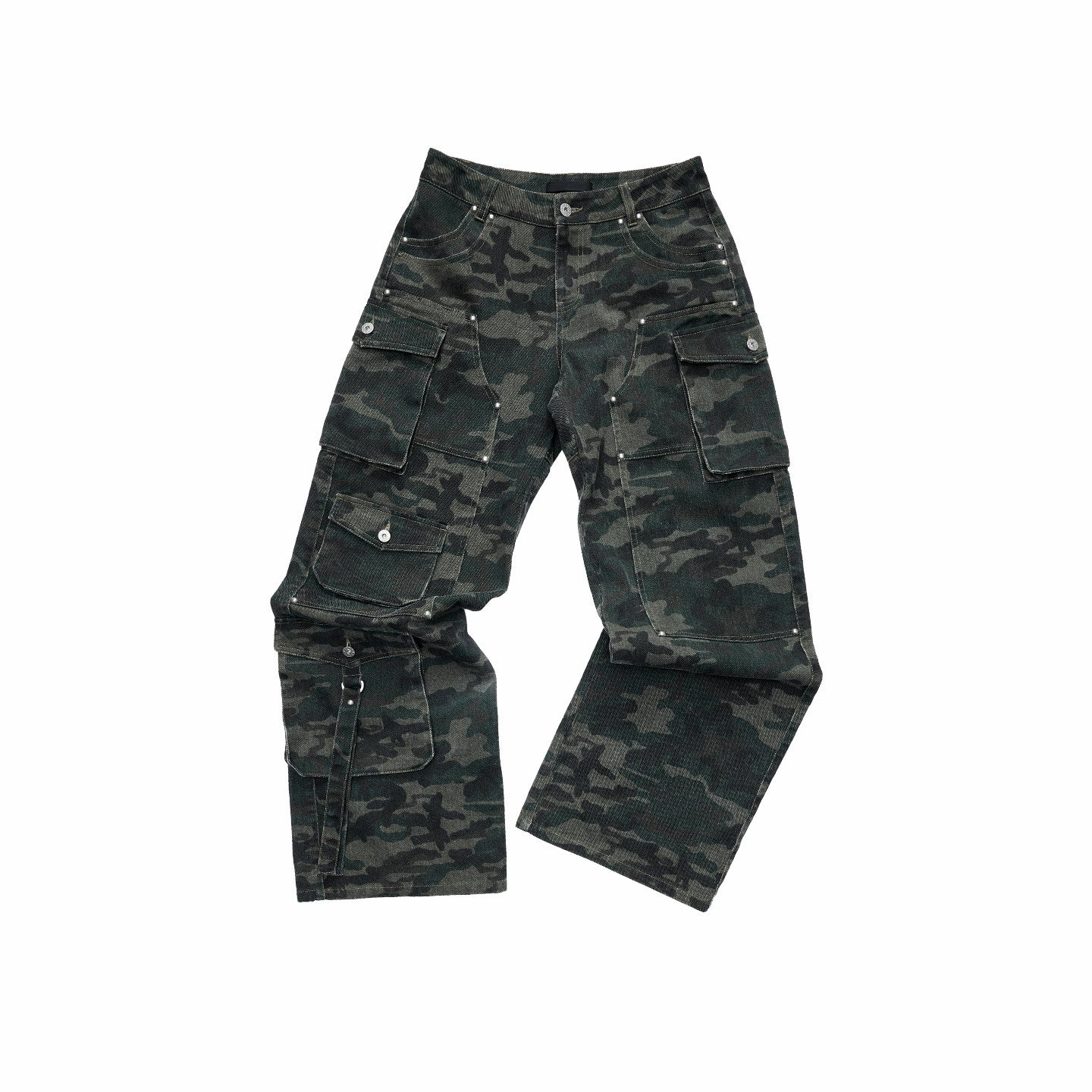 Camouflage Workwear Wide-Leg Pants