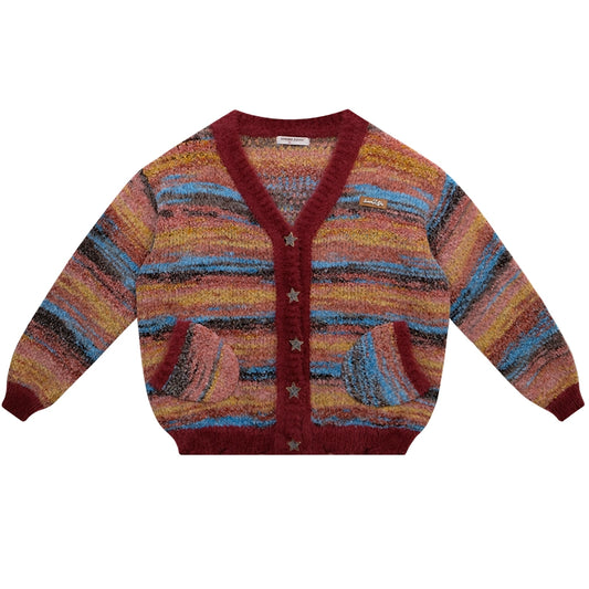 স্ট্রাইপড ভি-নেক কার্ডিগান |