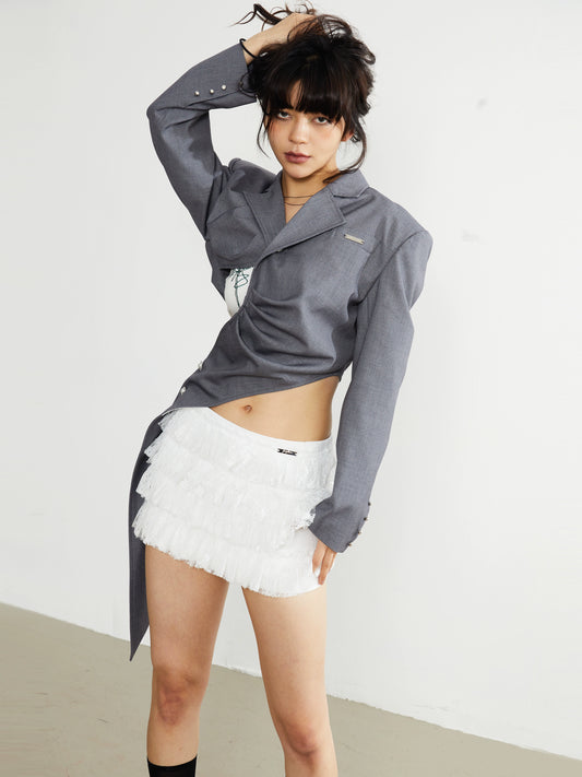 Многоуровневая кружевная мини-юбка для балетной девушки