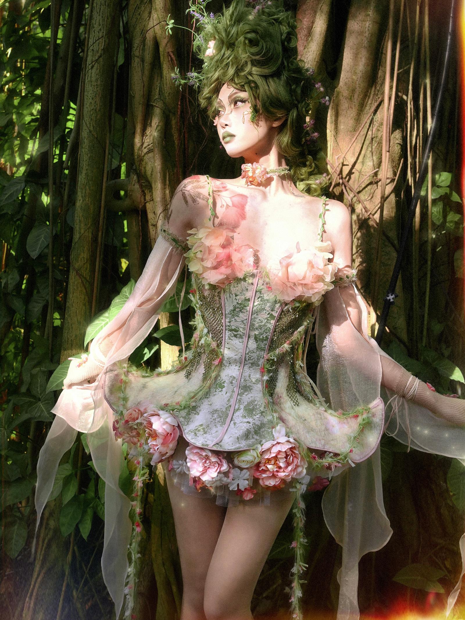 Forest fairy-style fishbone corset dress | Spring fairy dress Serendute Forest fairy-style fishbone corset dress | Spring fairy dress Serendute