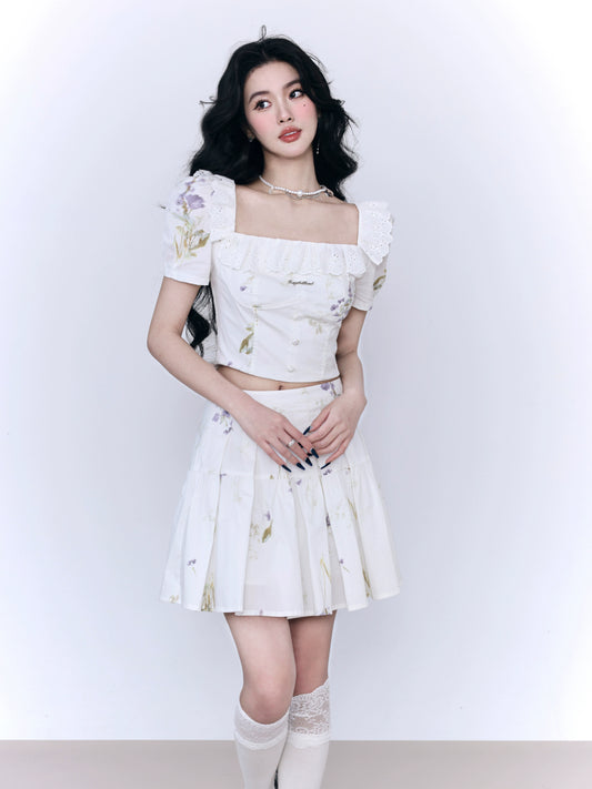 Academy Pleated Skirt Two-Piece Set