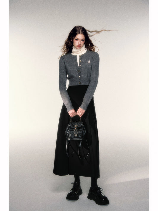 Cárdigan De Punto De Lana Con Cuello Redondo - Grado Alto