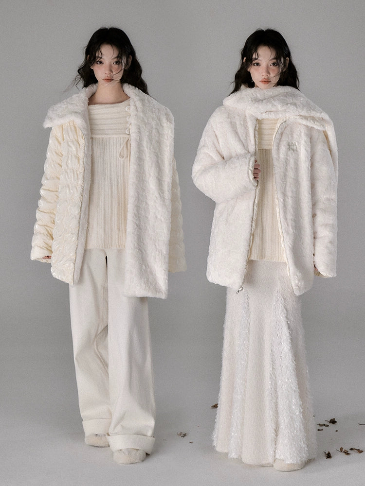 Double Faced Rabbit Hair Loose Cotton Dress