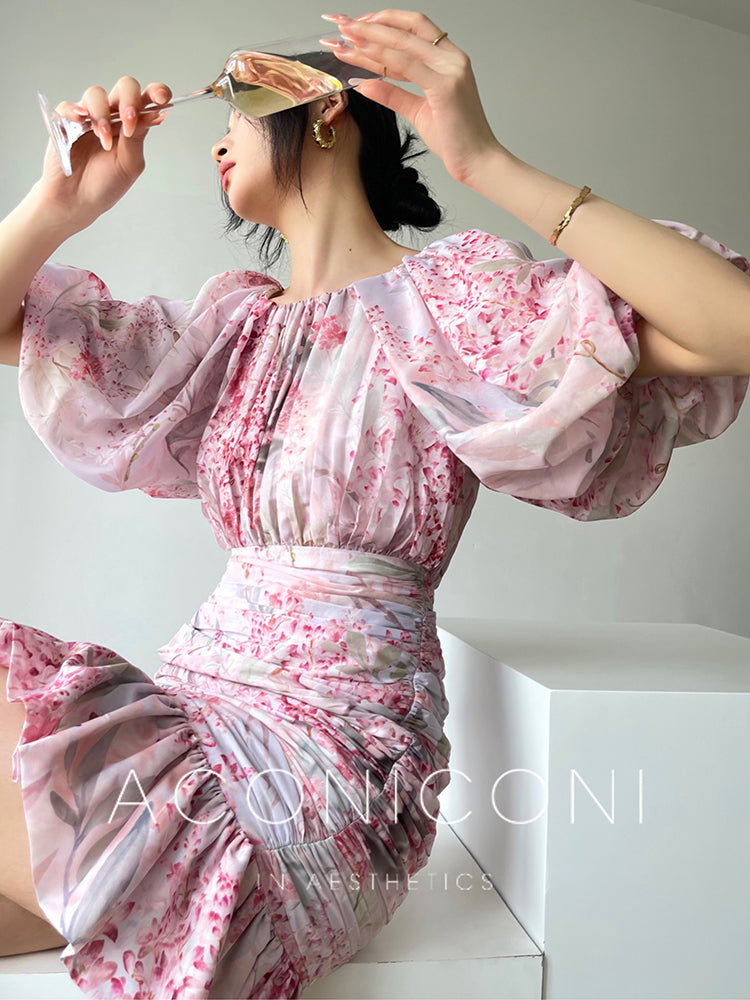 Sicilian French Print Dress