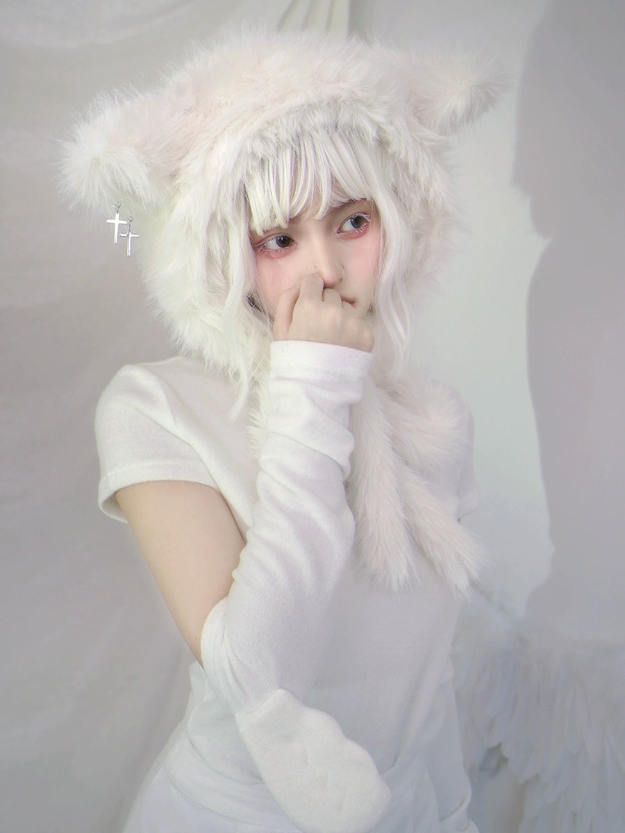 أجنحة صغيرة فرو تي شيرت