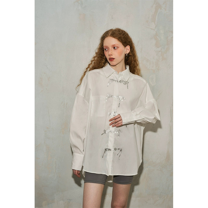 قميص طباعة مشبك فضي