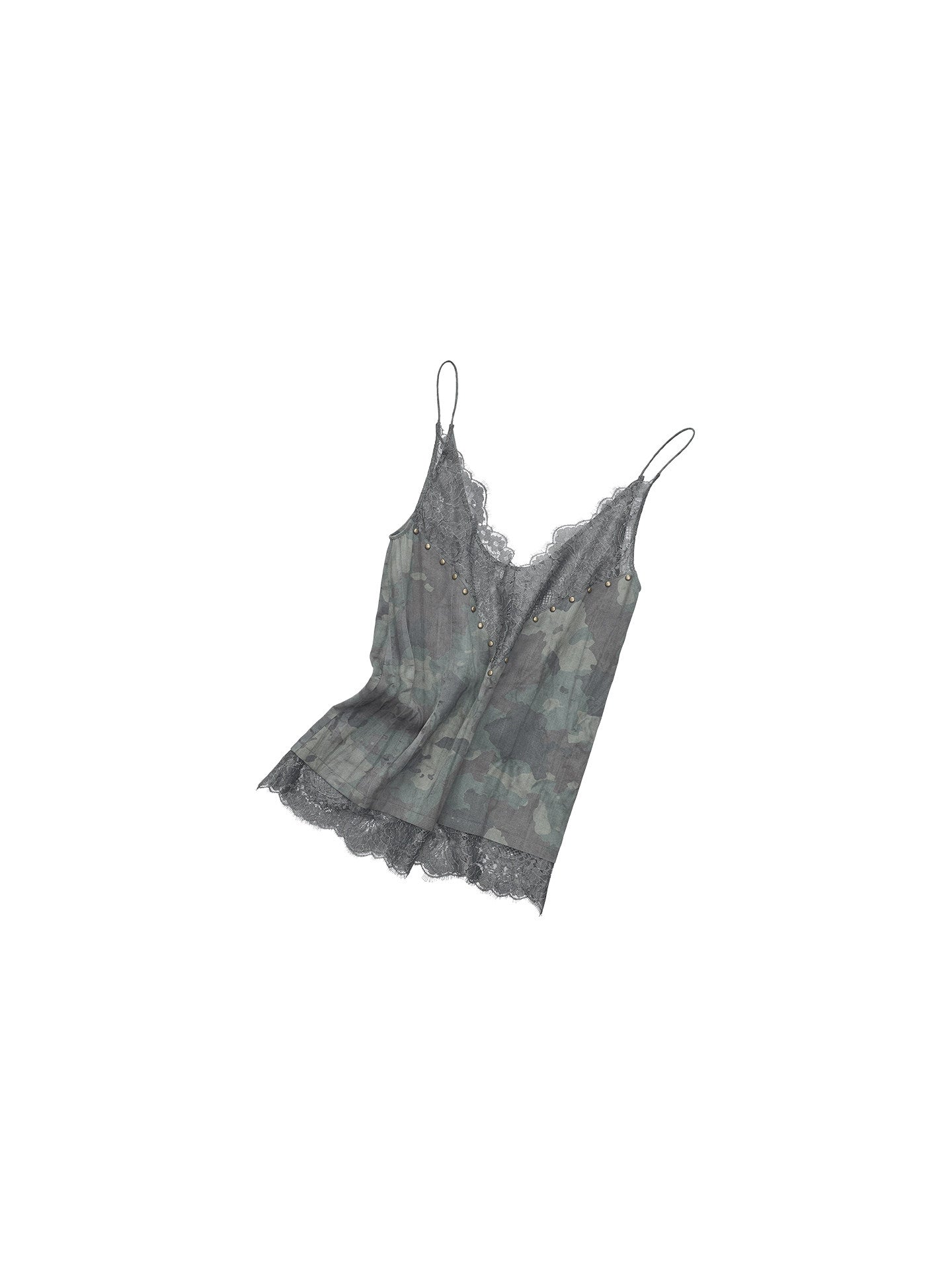 Camouflage Lace Rhinestone Camisole