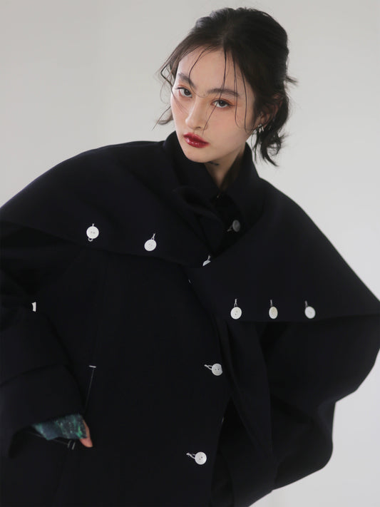 Хлопковая куртка в стиле шали с кроличьими ушками