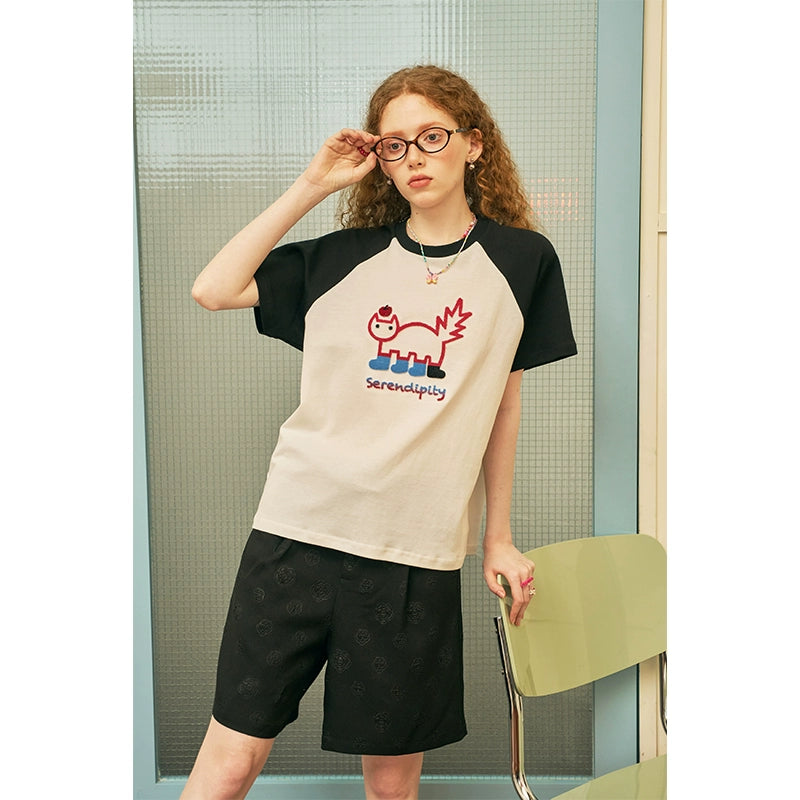 الكرتون المطرزة تي شيرت