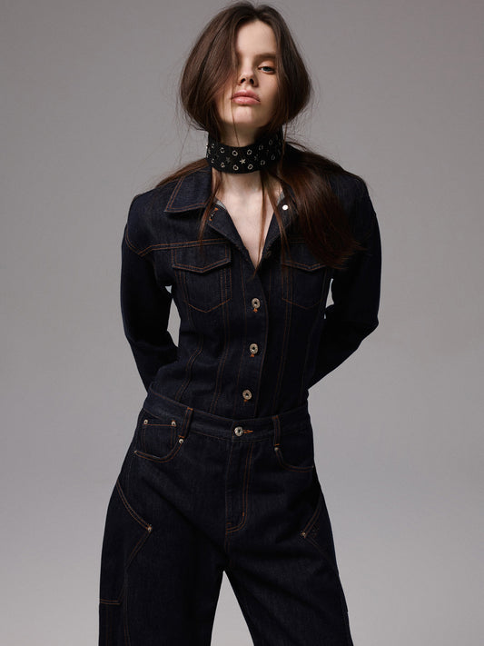 Deconstructed Denim Jacket & Jeans Set