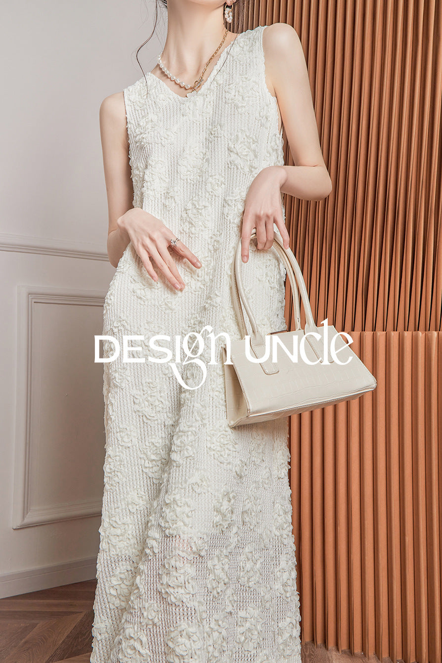 V-Neck Embroidery Strap Dress