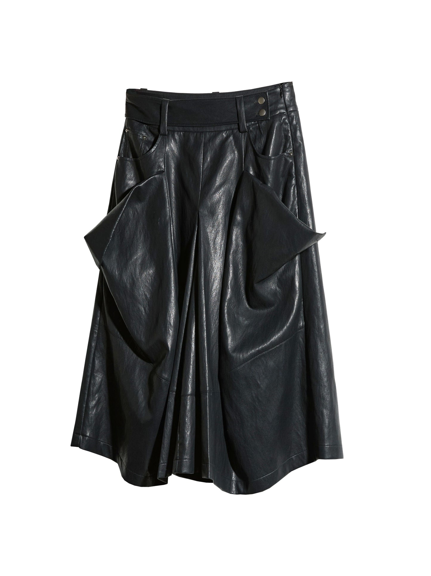 Pleated Faux Shearling Wide-Leg Pants | Retro Utility Trousers