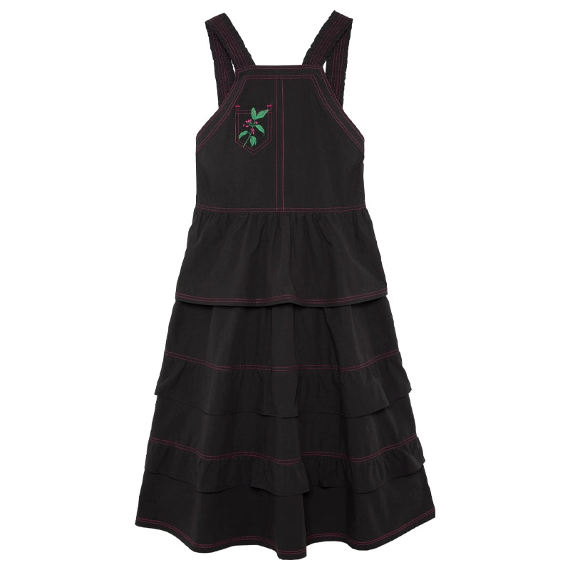 Цветочная вышивка средней длины бретель