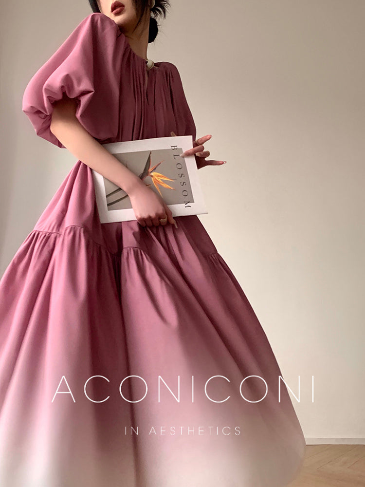 Pink Gradient French Dress