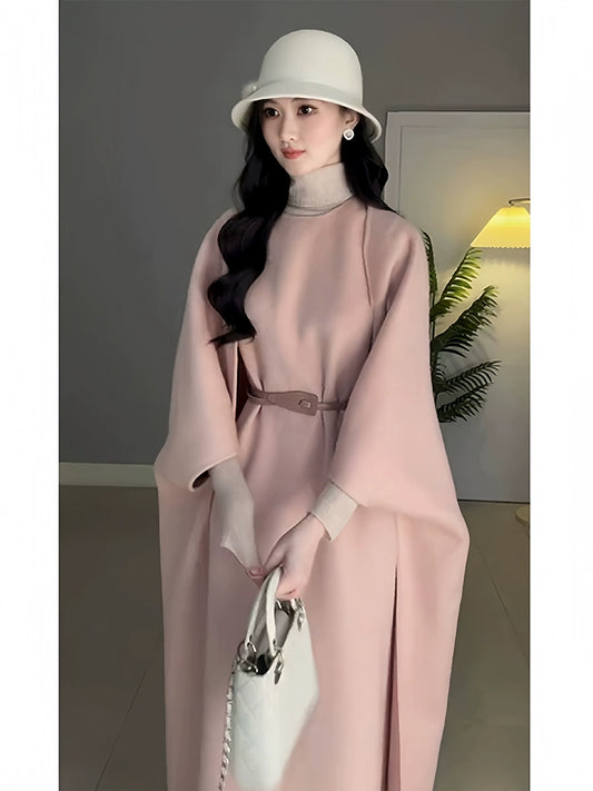 Pink Tweed Suit Dress – High-End Korean-Inspired Two-Piece Set