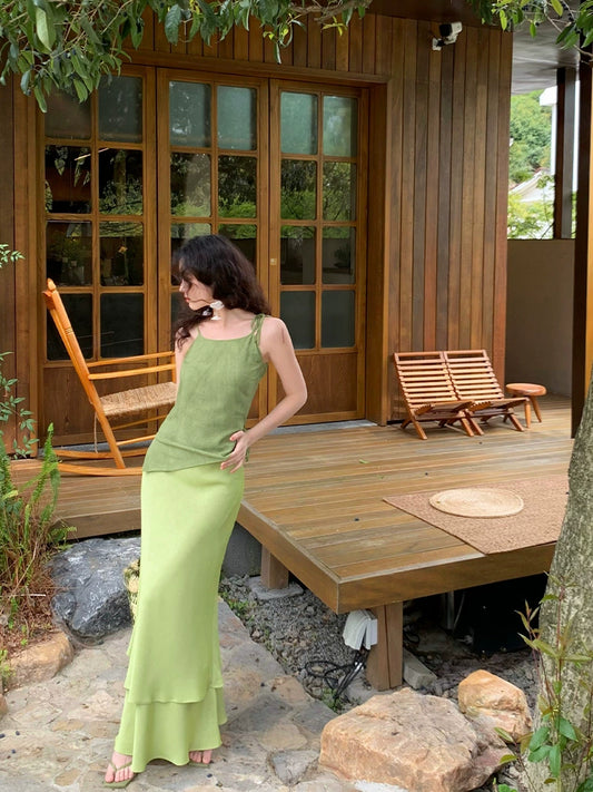 Tie-Dye High-Waist Fishtail Skirt