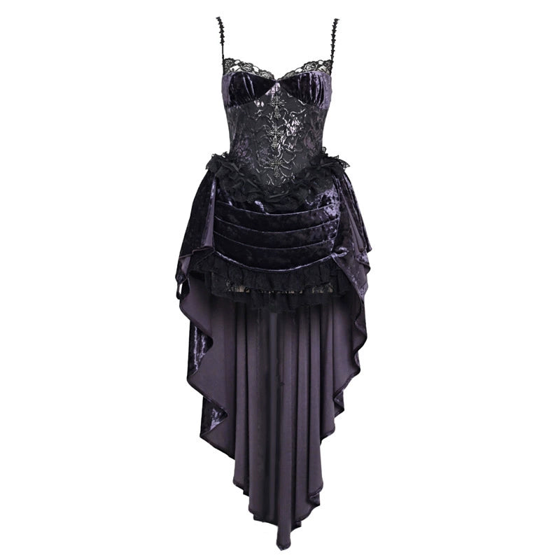 chinese dress ladies Luna Ritual Velvet Gothic Lace Slip Dress – Serendute
