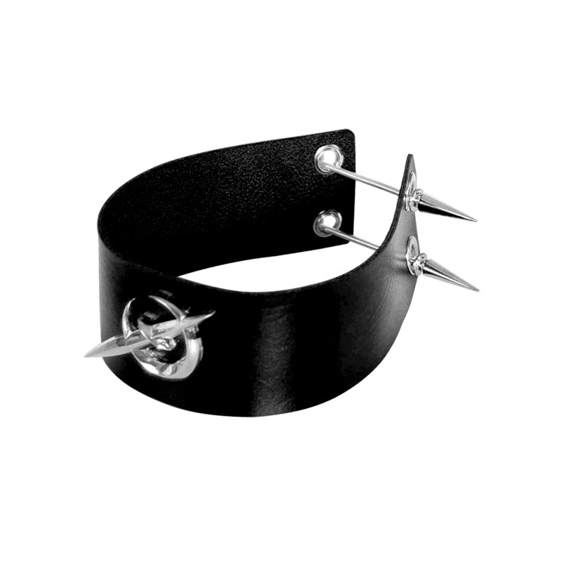 Rock Punk Leather Collar – Bold Electric Moon Accessory