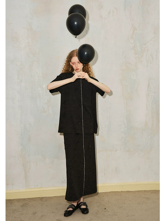 مجموعة تنورة حلوة بطباعة الفراشة