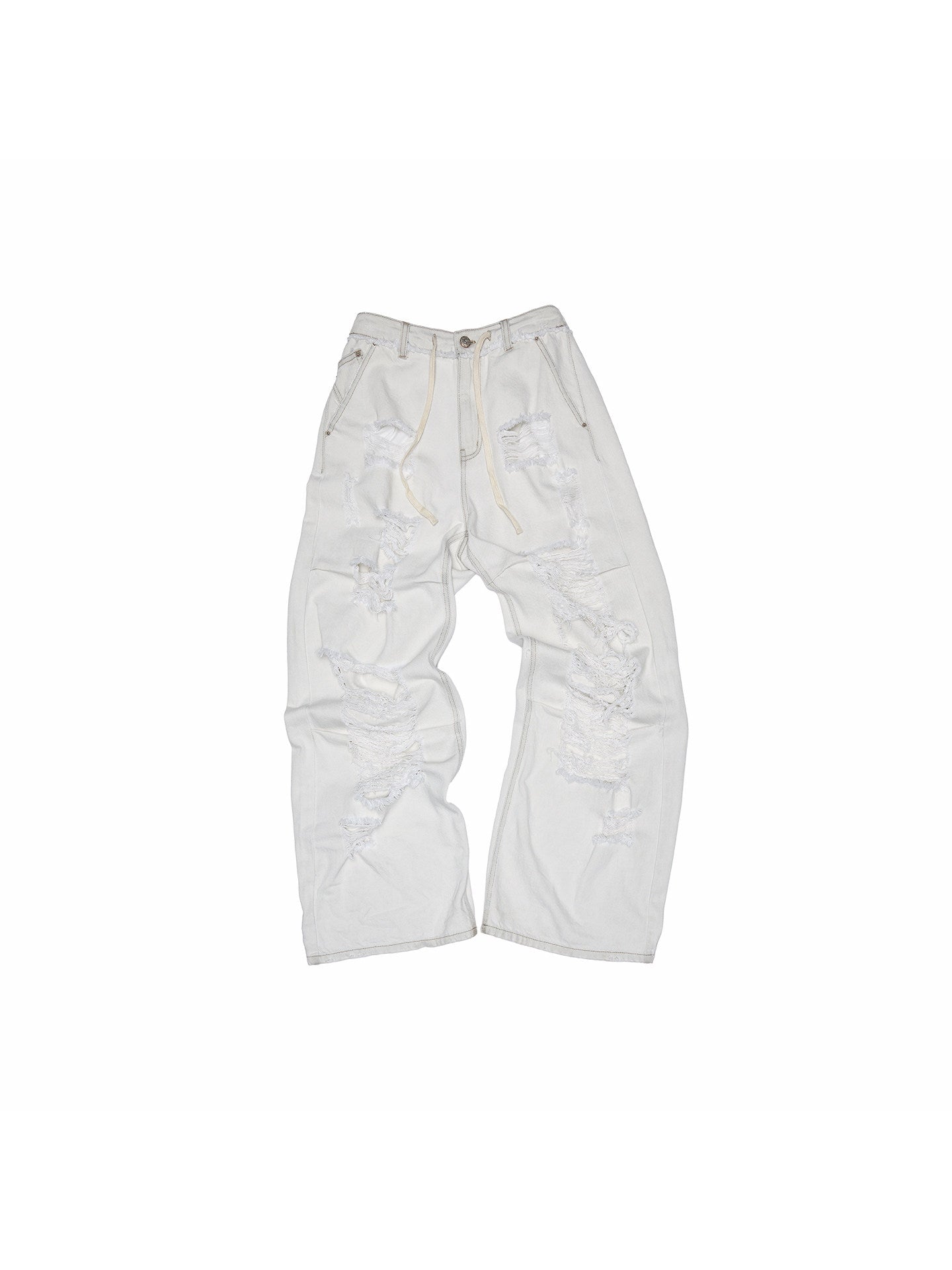 Washed Embroidered Wide-Leg Jeans