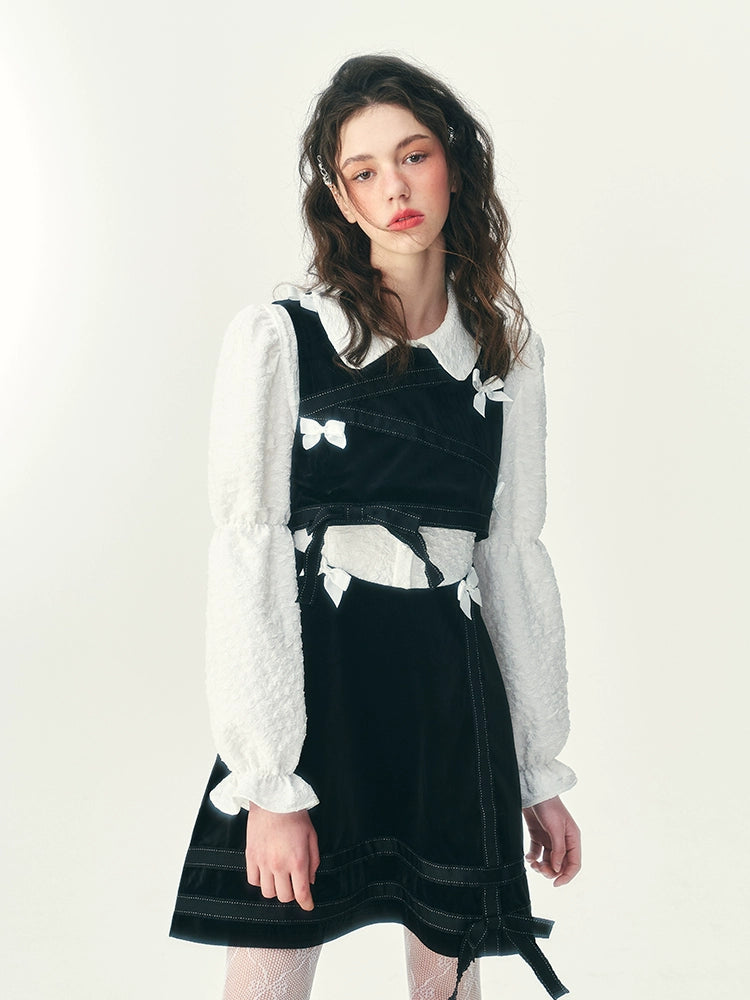 Velvet Splice Spring Dress