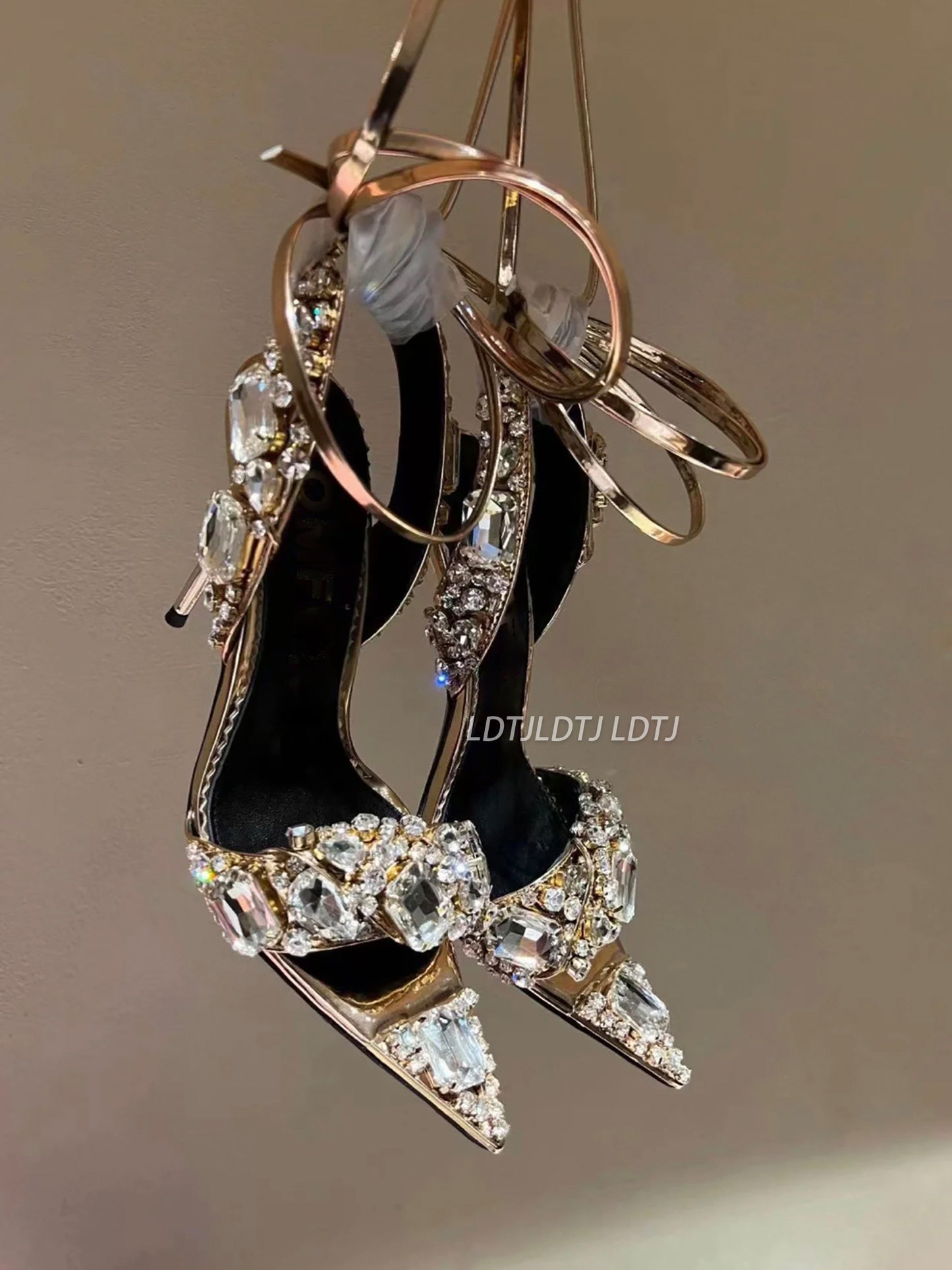 Crystal Heel Sandals