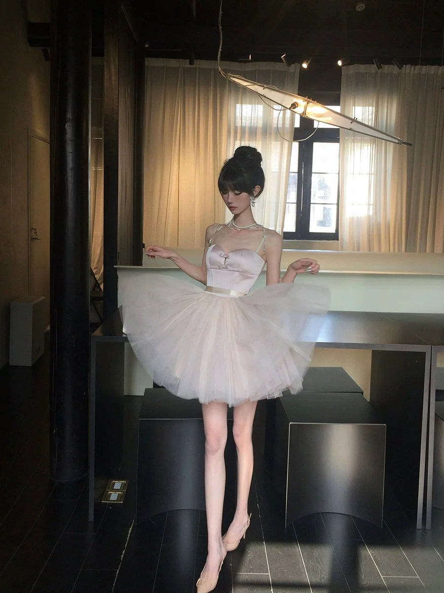 Luxe Mesh Tulle Slip Dress – High-End Princess Birthday Gown