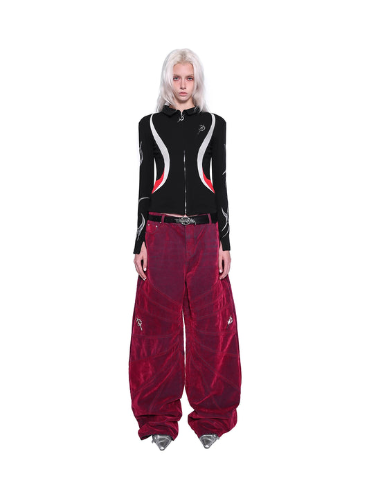 Velvet Slouchy Street Jeans – Electric Moon Genderless Radial Structure Design
